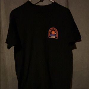 Vans Black Tee with Vibrant Orange Emblem